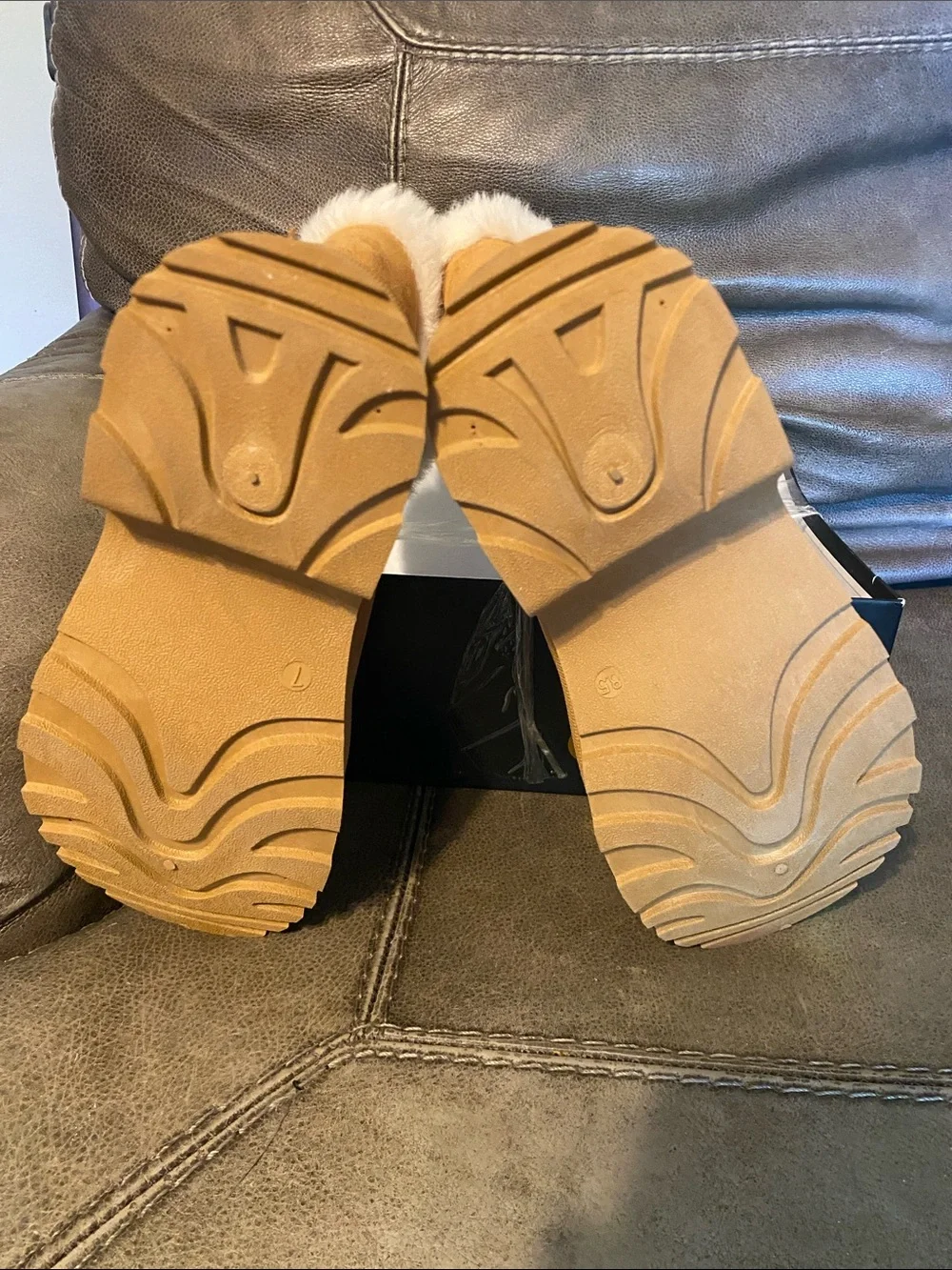 Tan Suede Faux-Fur Buckle Winter Boots